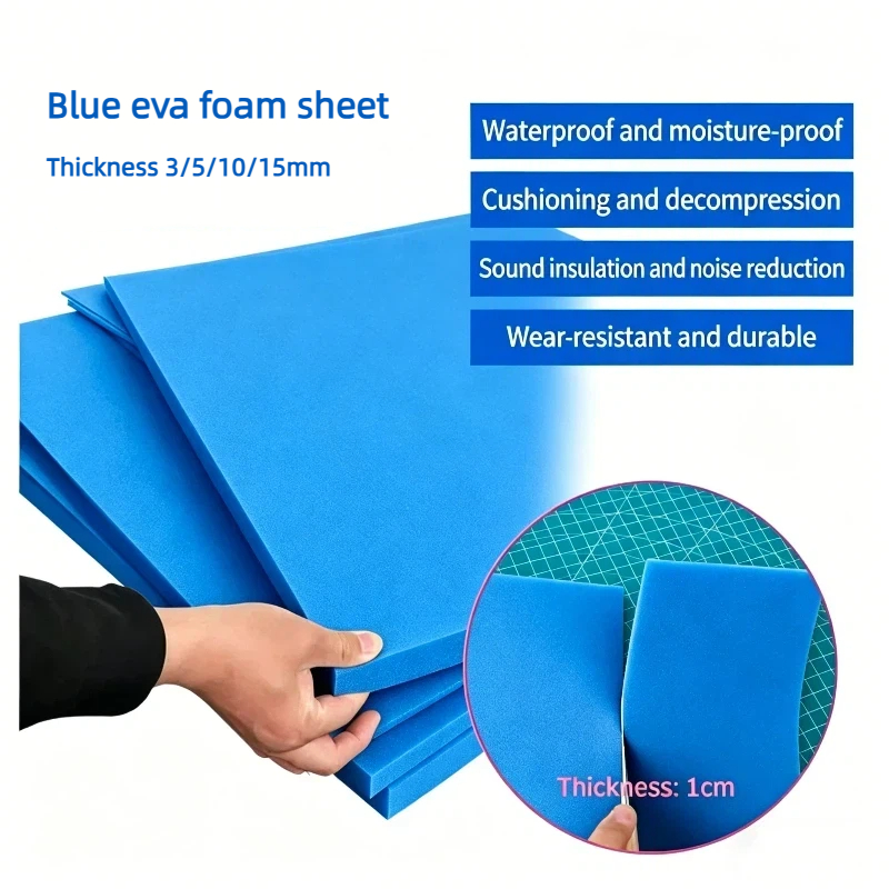 Polyurethane Foam Sheet - 1pc Thickness 3/5/10/15mm Blue EVA Foam