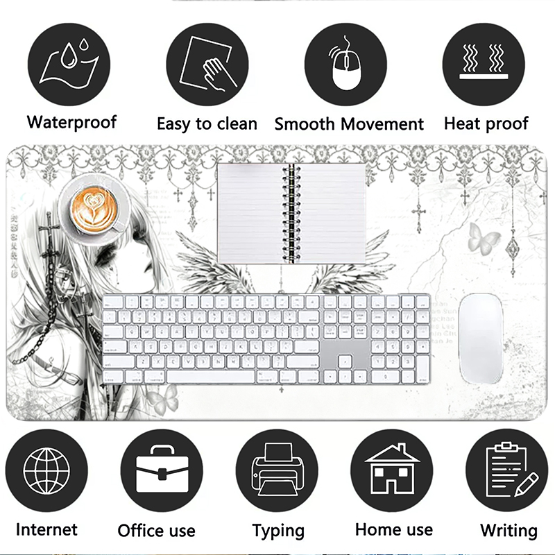 Leather Mousepad Black White A - đánh giá và giá Gaming Keyboard Esports